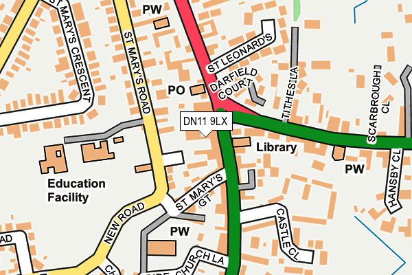 DN11 9LX map - OS OpenMap – Local (Ordnance Survey)