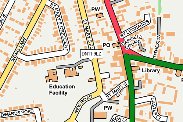 DN11 9LZ map - OS OpenMap – Local (Ordnance Survey)