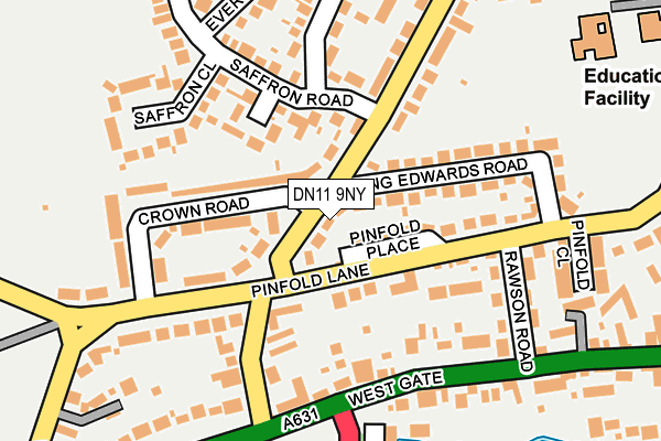 DN11 9NY map - OS OpenMap – Local (Ordnance Survey)