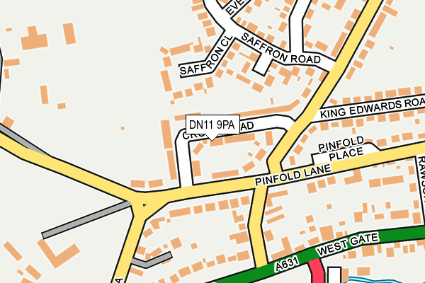 DN11 9PA map - OS OpenMap – Local (Ordnance Survey)