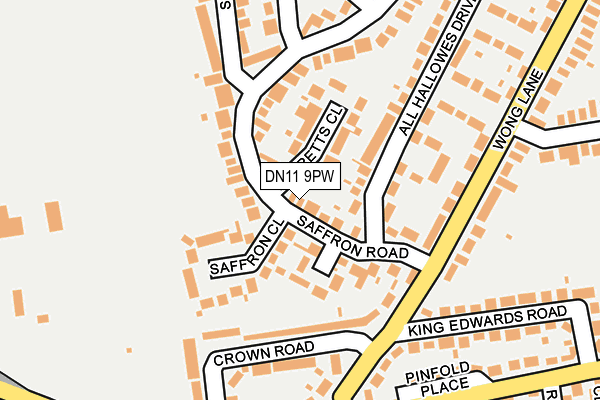 DN11 9PW map - OS OpenMap – Local (Ordnance Survey)