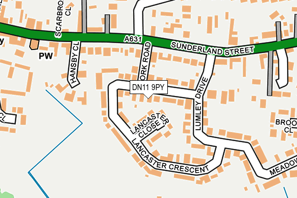 DN11 9PY map - OS OpenMap – Local (Ordnance Survey)