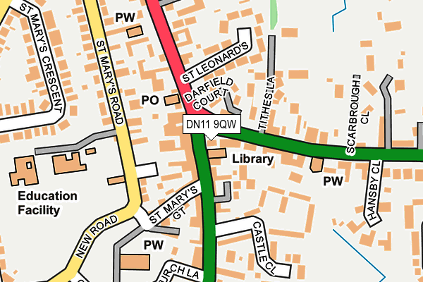 DN11 9QW map - OS OpenMap – Local (Ordnance Survey)