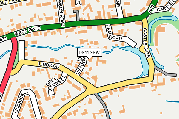 DN11 9RW map - OS OpenMap – Local (Ordnance Survey)
