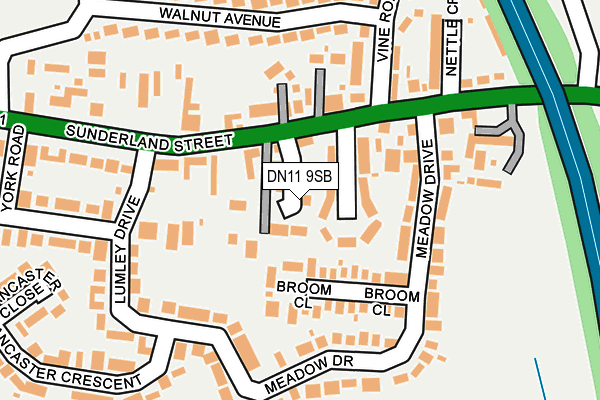 DN11 9SB map - OS OpenMap – Local (Ordnance Survey)