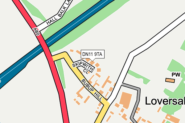 DN11 9TA map - OS OpenMap – Local (Ordnance Survey)