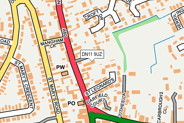DN11 9UZ map - OS OpenMap – Local (Ordnance Survey)