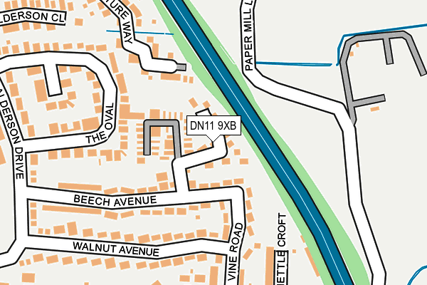 DN11 9XB map - OS OpenMap – Local (Ordnance Survey)