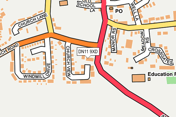 DN11 9XD map - OS OpenMap – Local (Ordnance Survey)
