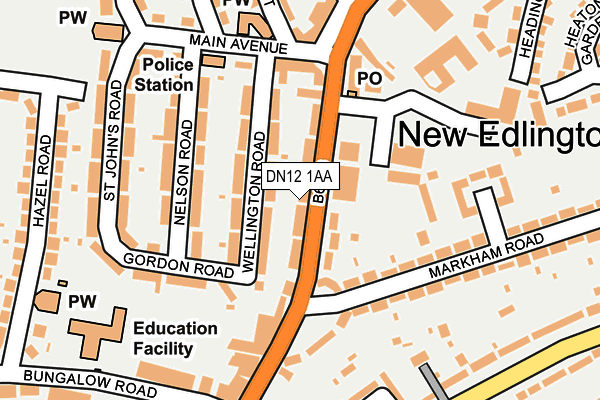 DN12 1AA map - OS OpenMap – Local (Ordnance Survey)