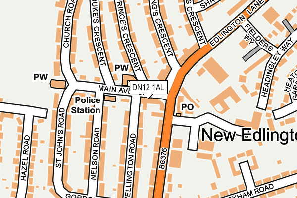 DN12 1AL map - OS OpenMap – Local (Ordnance Survey)