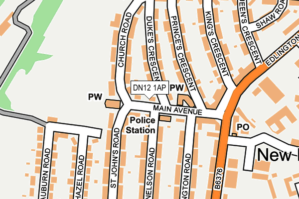 DN12 1AP map - OS OpenMap – Local (Ordnance Survey)