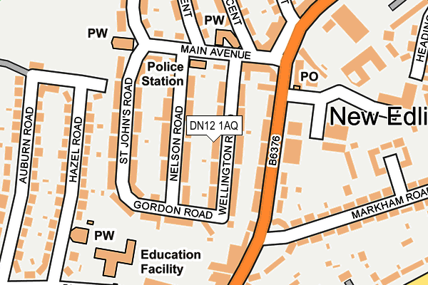 DN12 1AQ map - OS OpenMap – Local (Ordnance Survey)