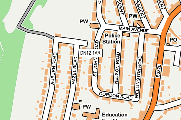 DN12 1AR map - OS OpenMap – Local (Ordnance Survey)