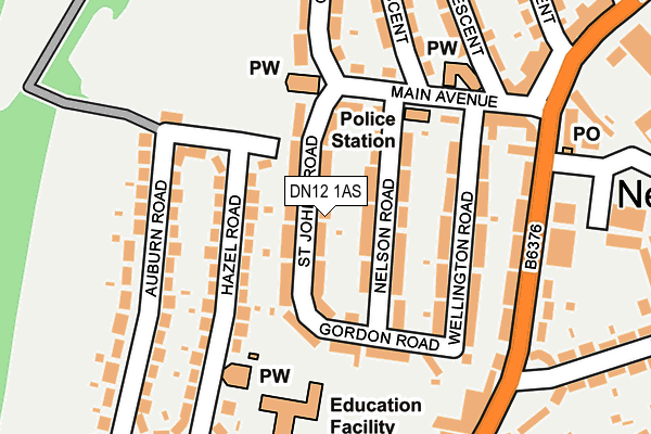 DN12 1AS map - OS OpenMap – Local (Ordnance Survey)