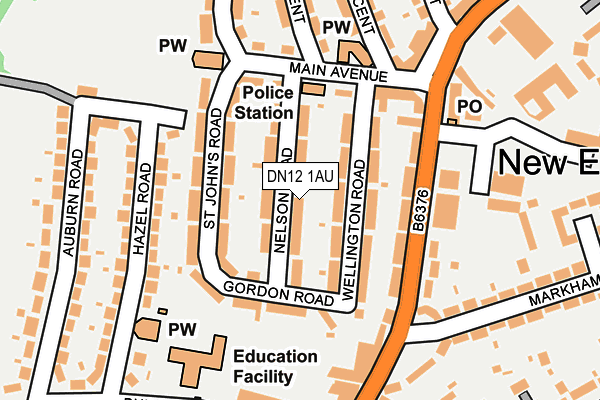 DN12 1AU map - OS OpenMap – Local (Ordnance Survey)