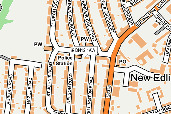 DN12 1AW map - OS OpenMap – Local (Ordnance Survey)
