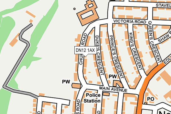 DN12 1AX map - OS OpenMap – Local (Ordnance Survey)
