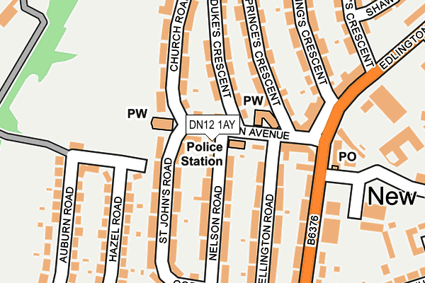 DN12 1AY map - OS OpenMap – Local (Ordnance Survey)