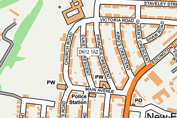 DN12 1AZ map - OS OpenMap – Local (Ordnance Survey)