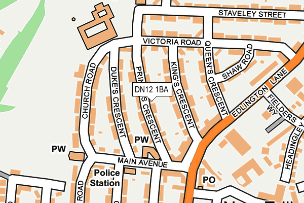 DN12 1BA map - OS OpenMap – Local (Ordnance Survey)