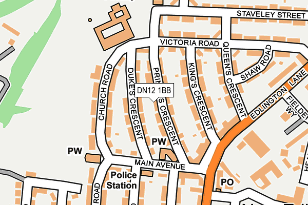 DN12 1BB map - OS OpenMap – Local (Ordnance Survey)