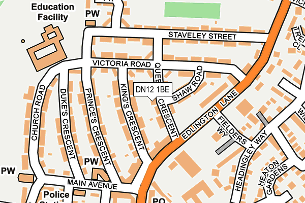 DN12 1BE map - OS OpenMap – Local (Ordnance Survey)