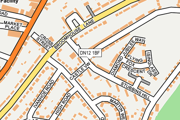 DN12 1BF map - OS OpenMap – Local (Ordnance Survey)