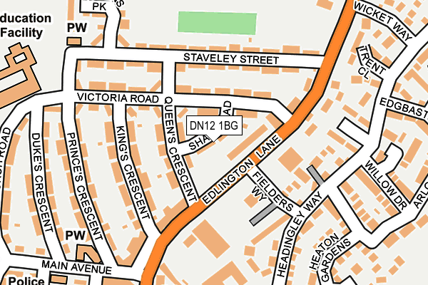 DN12 1BG map - OS OpenMap – Local (Ordnance Survey)