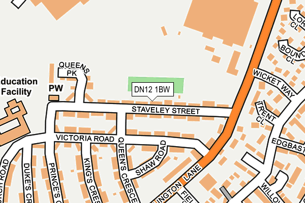 DN12 1BW map - OS OpenMap – Local (Ordnance Survey)