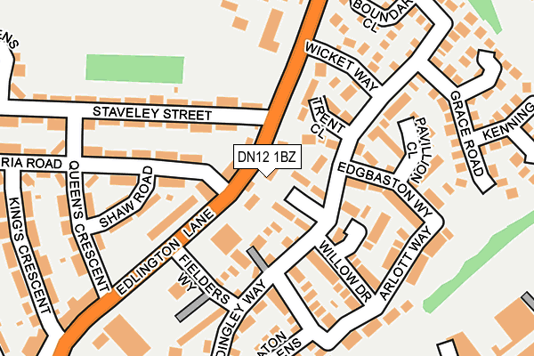 DN12 1BZ map - OS OpenMap – Local (Ordnance Survey)