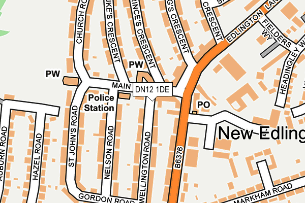 DN12 1DE map - OS OpenMap – Local (Ordnance Survey)