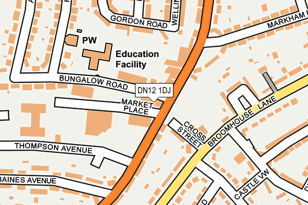 DN12 1DJ map - OS OpenMap – Local (Ordnance Survey)