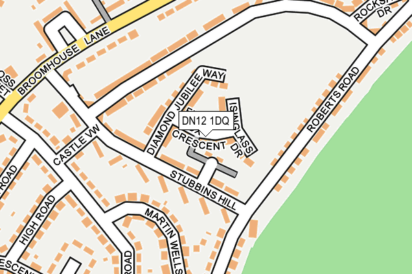 DN12 1DQ map - OS OpenMap – Local (Ordnance Survey)