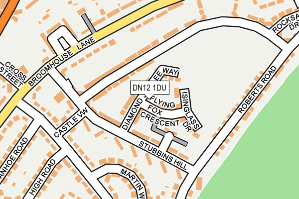 DN12 1DU map - OS OpenMap – Local (Ordnance Survey)