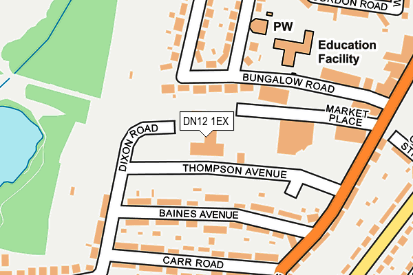 DN12 1EX map - OS OpenMap – Local (Ordnance Survey)