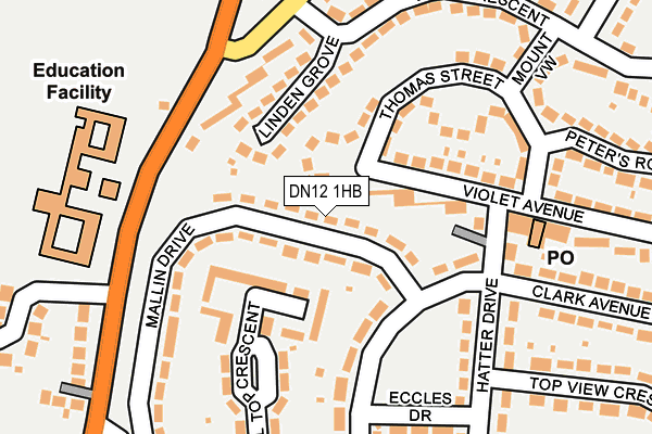 DN12 1HB map - OS OpenMap – Local (Ordnance Survey)