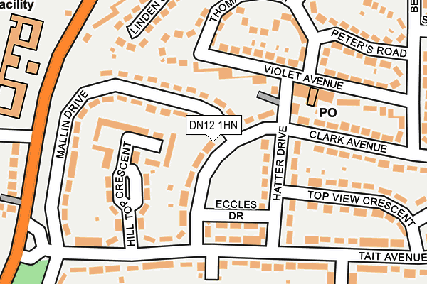 DN12 1HN map - OS OpenMap – Local (Ordnance Survey)