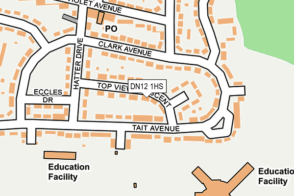 DN12 1HS map - OS OpenMap – Local (Ordnance Survey)