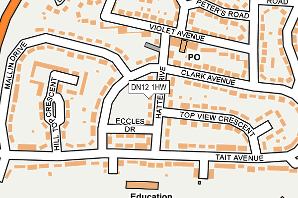 DN12 1HW map - OS OpenMap – Local (Ordnance Survey)