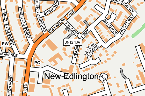 DN12 1JA map - OS OpenMap – Local (Ordnance Survey)