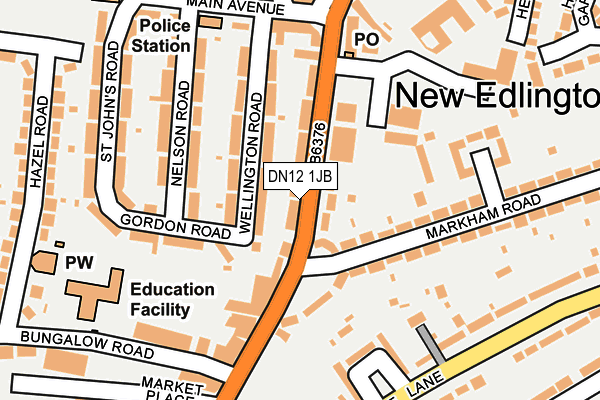 DN12 1JB map - OS OpenMap – Local (Ordnance Survey)