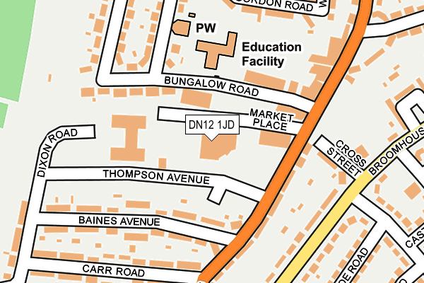 DN12 1JD map - OS OpenMap – Local (Ordnance Survey)