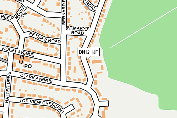 DN12 1JF map - OS OpenMap – Local (Ordnance Survey)