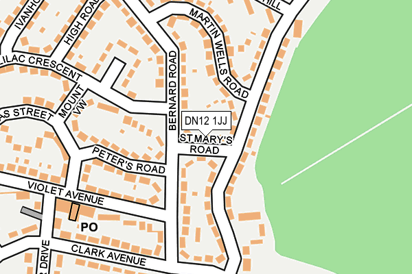 DN12 1JJ map - OS OpenMap – Local (Ordnance Survey)