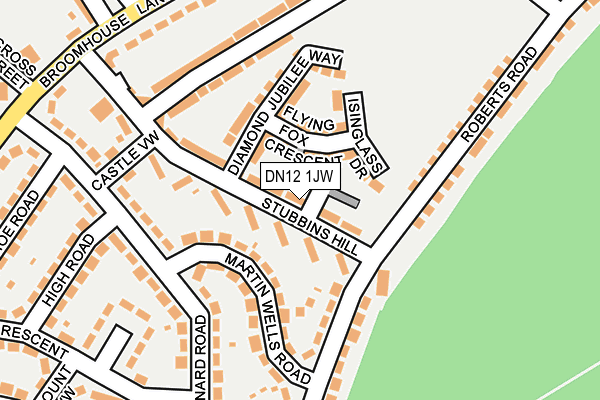 DN12 1JW map - OS OpenMap – Local (Ordnance Survey)