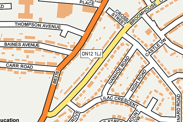 DN12 1LJ map - OS OpenMap – Local (Ordnance Survey)