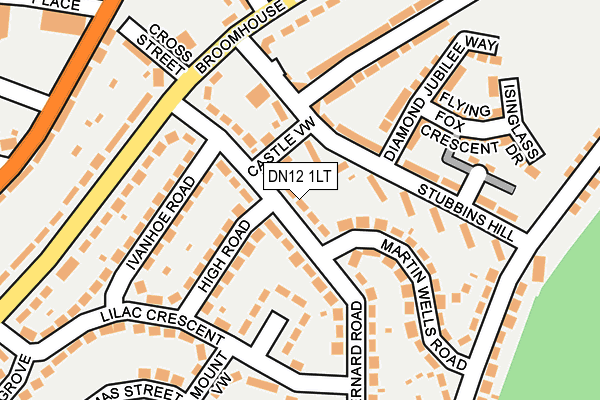 DN12 1LT map - OS OpenMap – Local (Ordnance Survey)