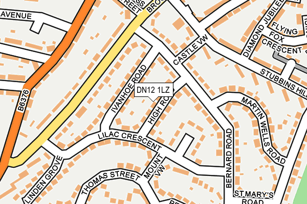 DN12 1LZ map - OS OpenMap – Local (Ordnance Survey)