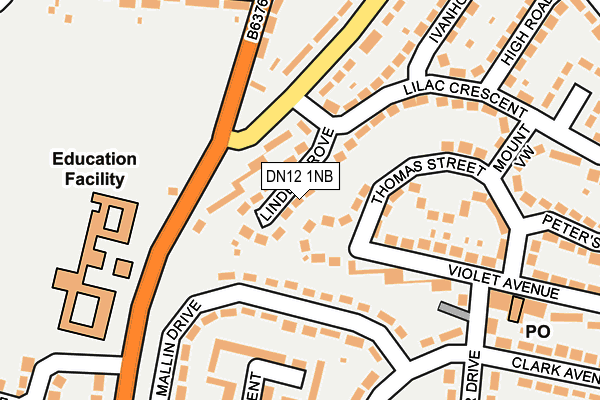DN12 1NB map - OS OpenMap – Local (Ordnance Survey)